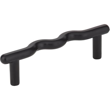 Elements 3" Center-to-Center Matte Black Wavy Verona Cabinet Pull Z105MB